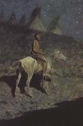 Frederic Remington, Indian in the Moonlight (mk43)
